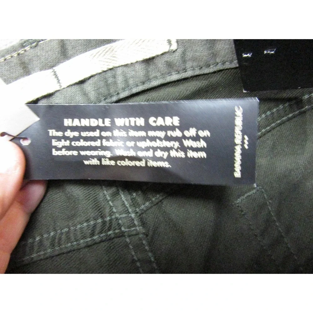 Banana Republic Travel Jean Mens 35x34 Green New Slim Fit Stretch Denim Pants